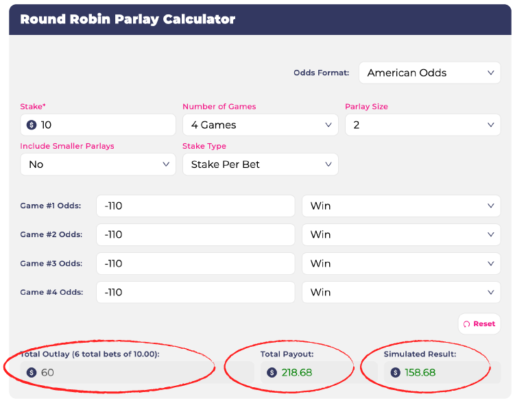 Round Robin Calculator Simplify Round Robin Parlays ProfitDuel